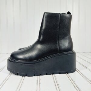 NEW BP. Milo Black Faux Lather Chunky Platform Dark Academia Ankle Bootie K388